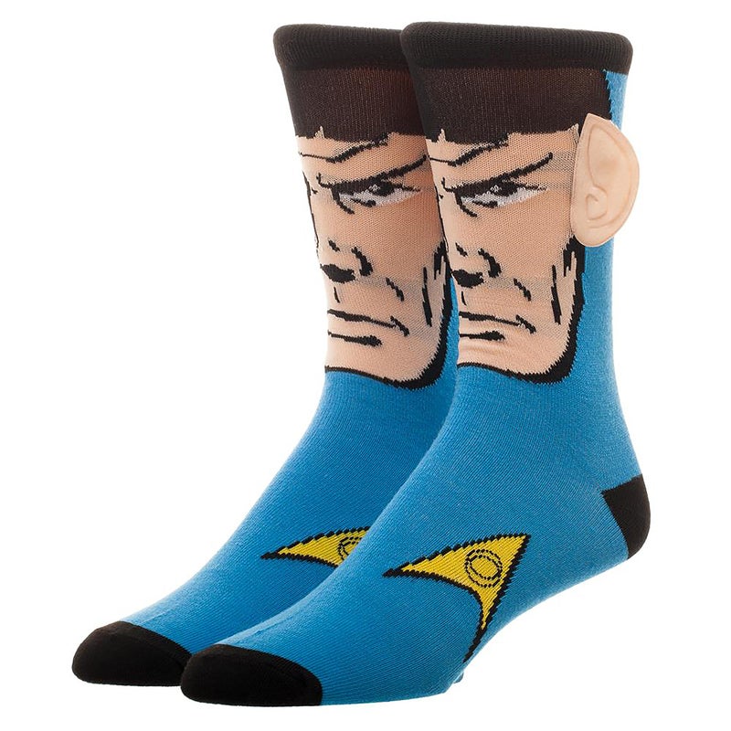 Star Trek Spock with Ears Crew Socks, Blue, Sock Size 10-13, Shoe Size 6-12 - Image 1